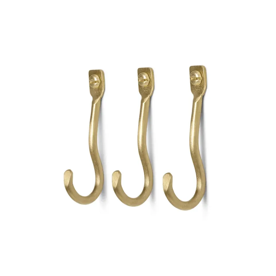 3 Ganchos Curvature, latón*Ferm Living Outlet