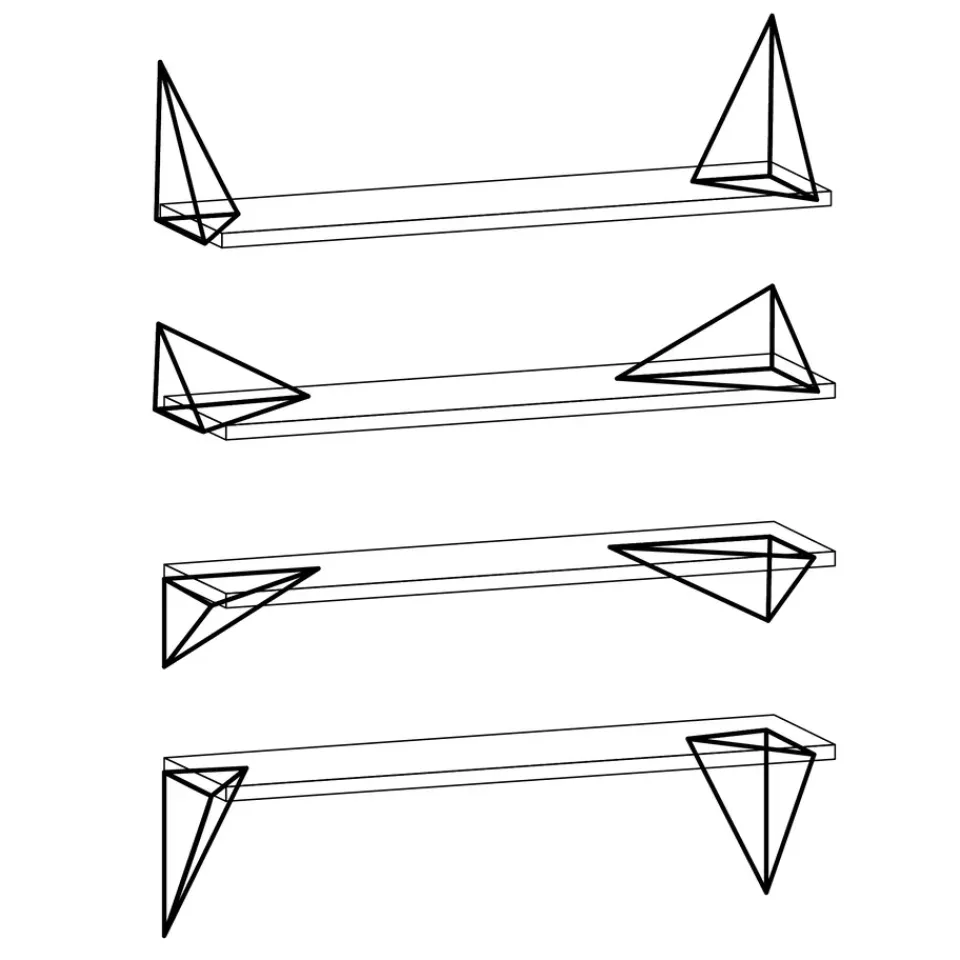 2 Soportes para balda Pythagoras, latón*Maze Online