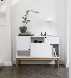 Aparador Citti 6x3, White, base de roble lacado mate*Zweed Outlet