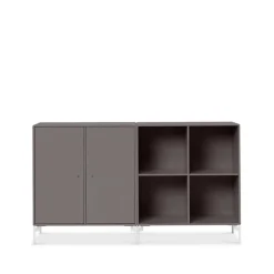 Aparador Pair, Coffee 35, patas lacadas en blanco*Montana Clearance
