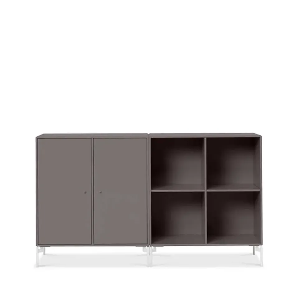 Aparador Pair, Coffee 35, patas lacadas en blanco*Montana Clearance