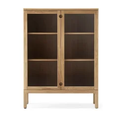 Aparador Prio alto, Roble aceite natural, puerta de vidrio*Stolab Clearance