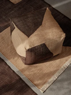 Asiento puf Forene square pouf 60x60x40 cm, Tan-Chocolate*Ferm Living