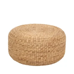 Asiento puf Lily Ø59 cm, Natural, jacinto de agua, redondo*Dixie New