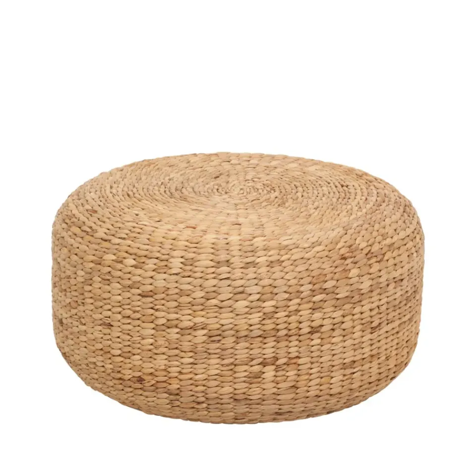 Asiento puf Lily Ø59 cm, Natural, jacinto de agua, redondo*Dixie New