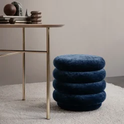 Asiento puf Puff Round, Tela faded velvet 3 forest*Ferm Living Best