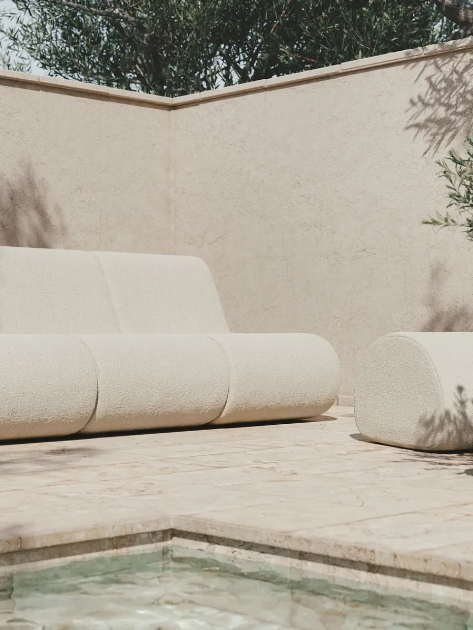 Asiento puf Rouli pouf pure bouclé, Off-white*Ferm Living Online