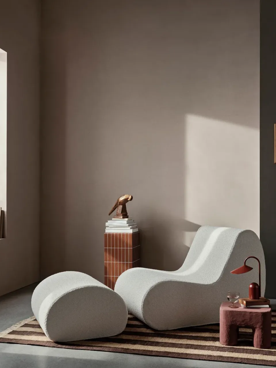 Asiento puf Rouli pouf pure bouclé, Off-white*Ferm Living Online
