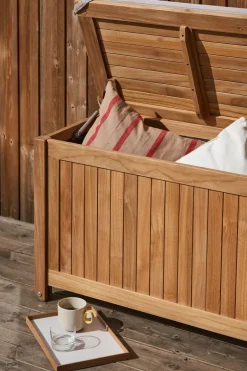 Baúl con ruedas Bjärknäs S 130x50x60 cm, Teak*1898 Online
