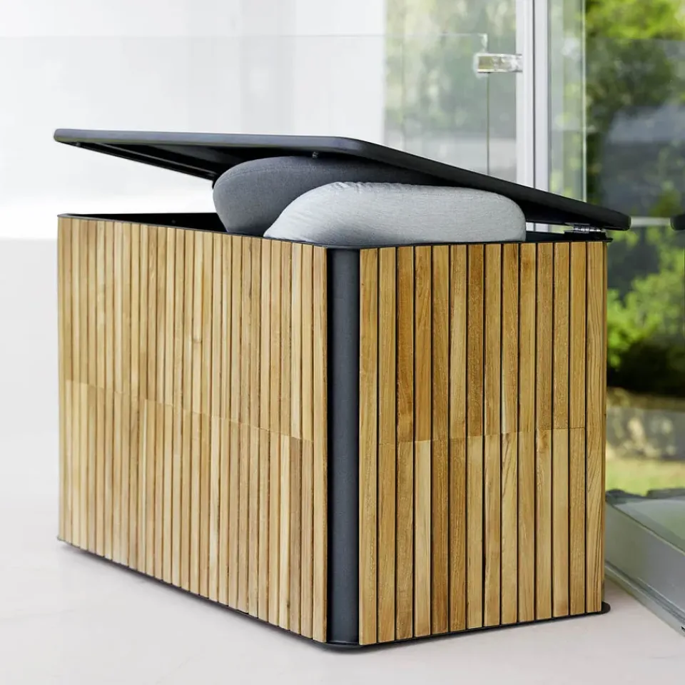 Baúl exterior Combine, Teak, lava grey, pequeño*Cane-line Clearance