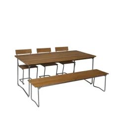 Banco 9, Roble aceitado-170 cm-galvanizado en caliente*Grythyttan Stålmöbler Outlet
