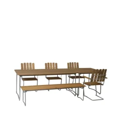 Banco 9, Teca-170 cm-galvanizada en caliente*Grythyttan Stålmöbler Sale
