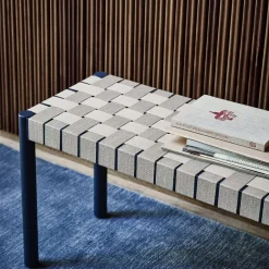 Banco Betty TK5, Black, asiento de banda de lino trenzada*&Tradition Clearance
