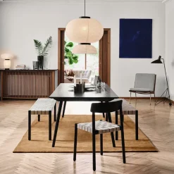 Banco Betty TK5, Black, asiento de banda de lino trenzada*&Tradition Clearance