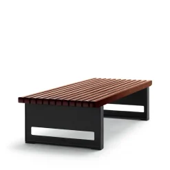 Banco Block, Caoba, ancho, soporte negro*Byarums bruk