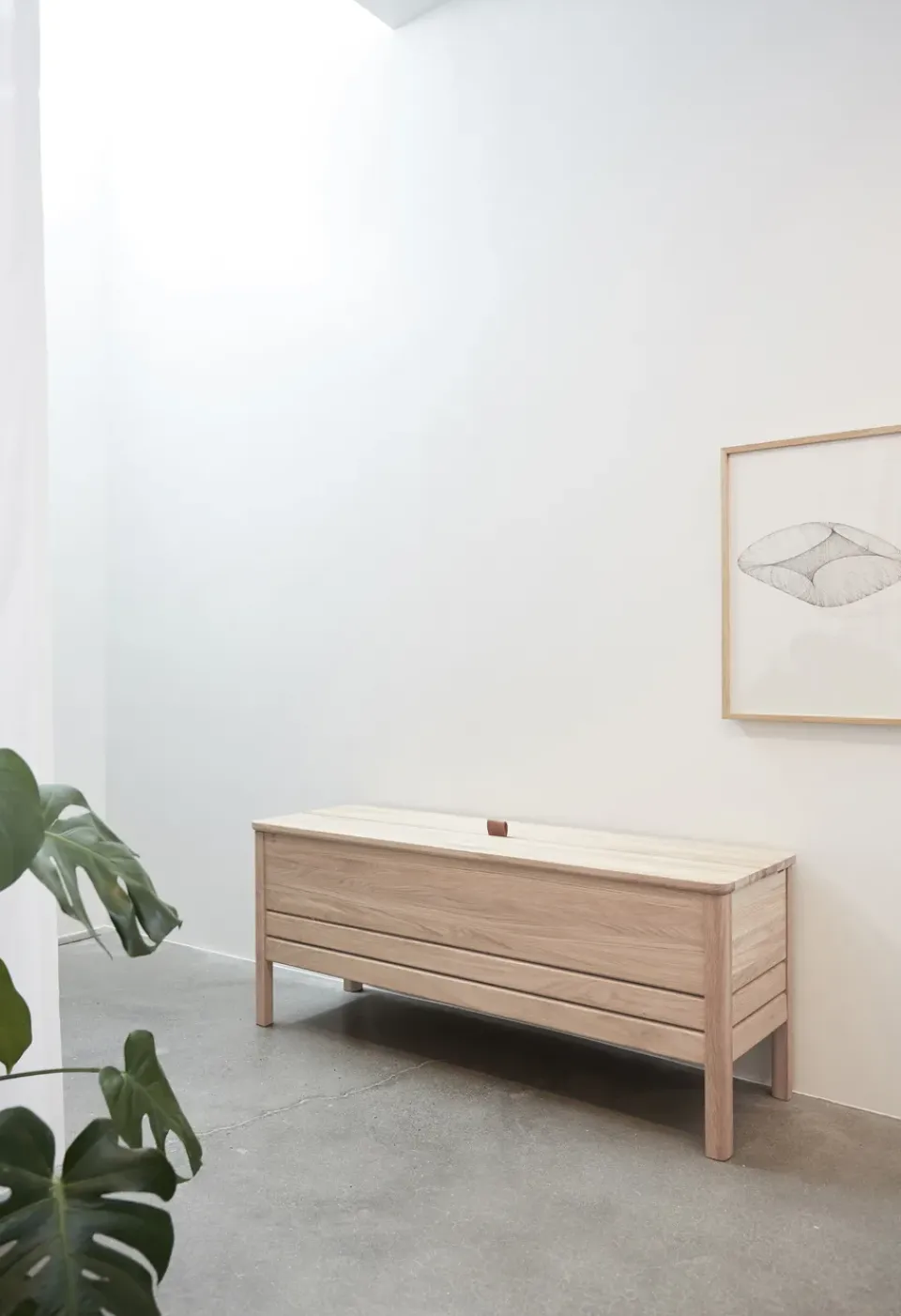Banco con almacenamiento A Line 111 cm, Roble blanco*Form & Refine Discount