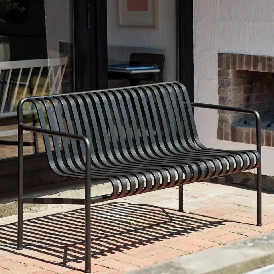 Banco con reposabrazos Palissade Dining, Anthracite*HAY
