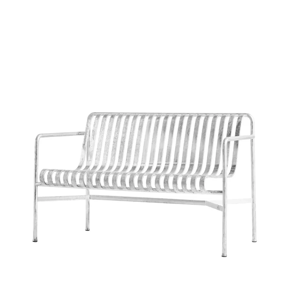 Banco con reposabrazos Palissade Dining, Hot galvanized*HAY Best