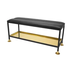 Banco con zapatero 11, /latón, cojín para silla cuero*Scherlin New