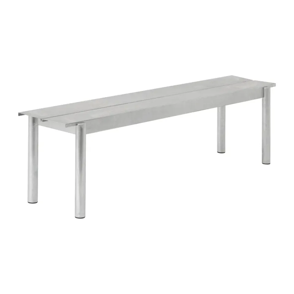 Banco de acero Linear steel bench 170 cm, Warm galvanized steel*Muuto Hot