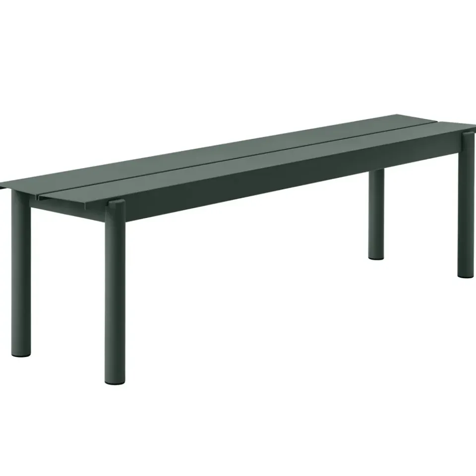 Banco de acero Linear steel bench 170 cm, Dark green*Muuto