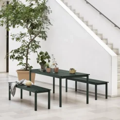 Banco de acero Linear steel bench 170 cm, Dark green*Muuto
