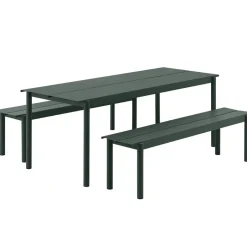 Banco de acero Linear steel bench 170 cm, Dark green*Muuto