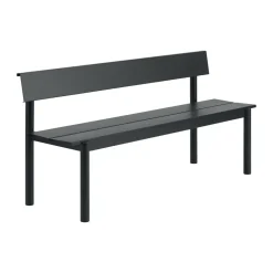 Banco Linear Steel con respaldo, Negro, 170×34 cm*Muuto Online