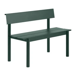 Banco Linear Steel con respaldo, Verde oscuro, 110x34 cm*Muuto Discount