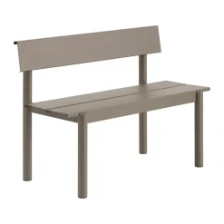 Banco Linear Steel con respaldo, Topo, 110×34 cm*Muuto Clearance