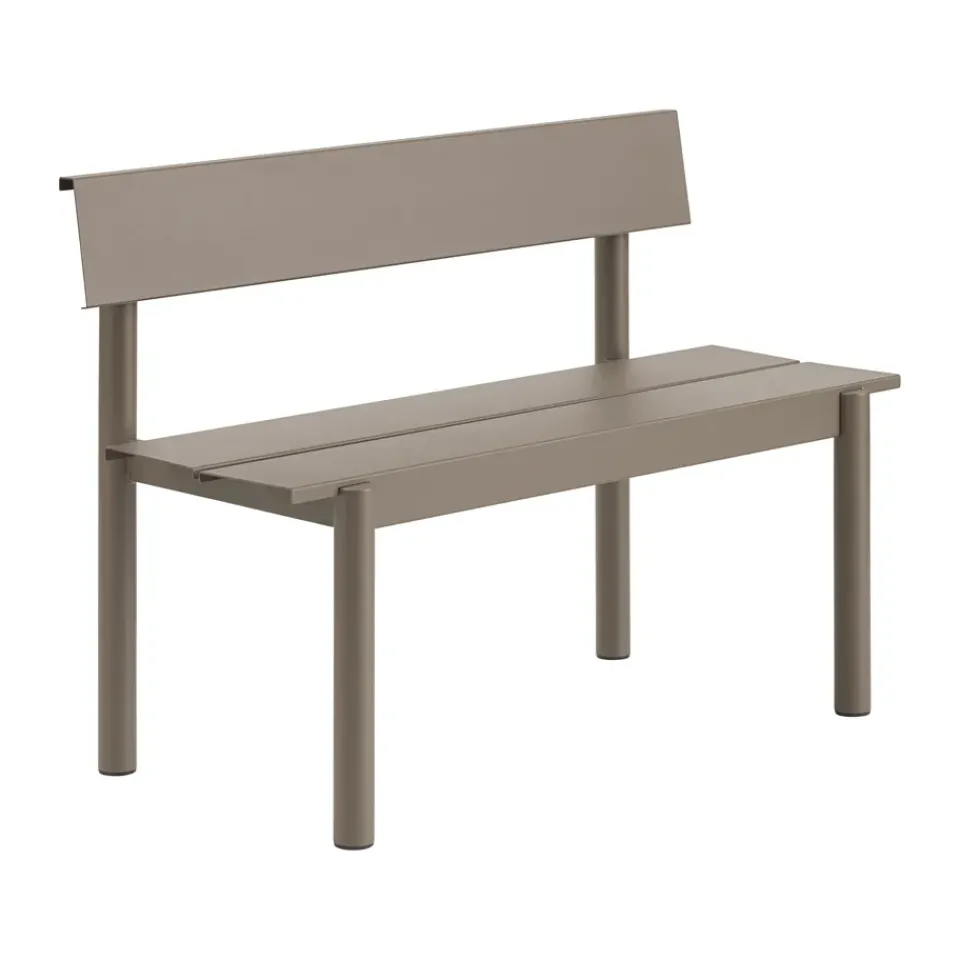 Banco Linear Steel con respaldo, Topo, 110×34 cm*Muuto Clearance