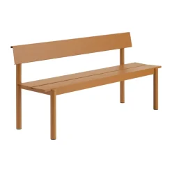 Banco Linear Steel con respaldo, Naranja quemado, 170x34 cm*Muuto