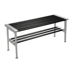 Banco Nostalgi 100 cm, Roble teñido de negro-aluminio*Essem Design Clearance