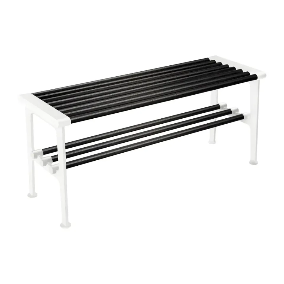 Banco Nostalgi 100 cm, Roble teñido de negro-blanco*Essem Design Outlet