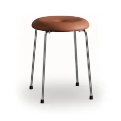 Banco Taburett, Cuero cognac–estructura cromada, 45 cm*Lammhults Clearance