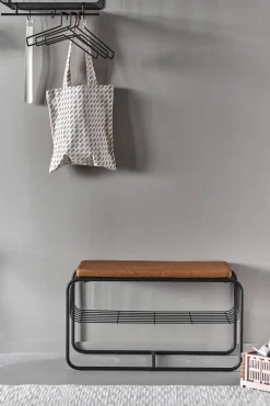 Banco/estante zapatero Nod 80x36x42 cm, Black*Scandi Living Best