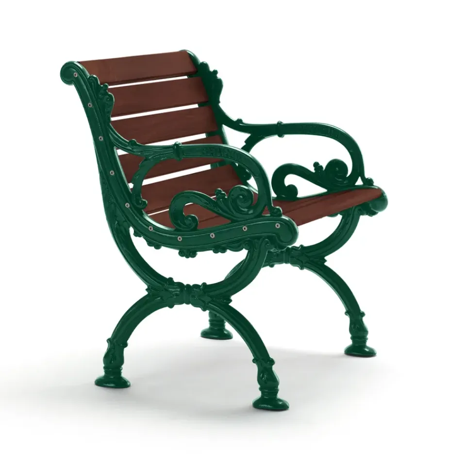 Butaca Byarum, Pino marrón glaseado, soporte verde*Byarums bruk Best