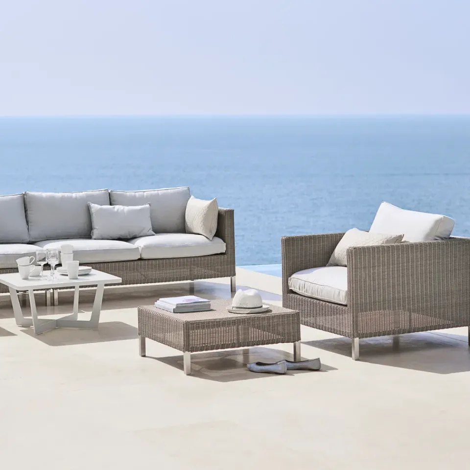 Butaca Connect weave, Taupe, dynset Natté white*Cane-line Sale