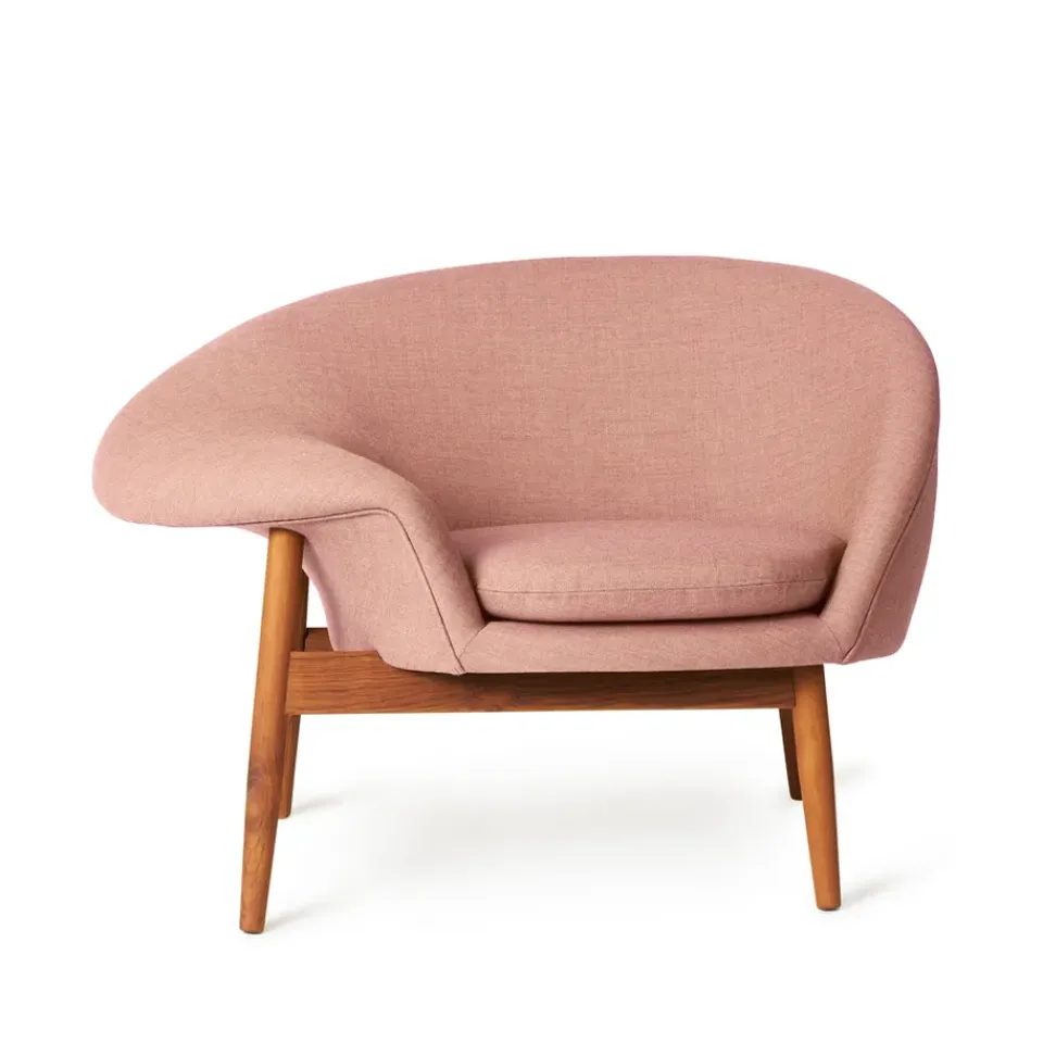 Butaca Fried Egg, Tela tela 614 pale rose, patas de teca aceitadas*Warm Nordic Discount