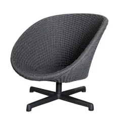 Butaca giratorio Peacock, Dark grey, patas de aluminio*Cane-line New