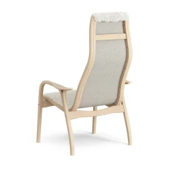Butaca infantil Lamini haya lacada/piel de oveja, Offwhite (blanco)*Swedese Outlet