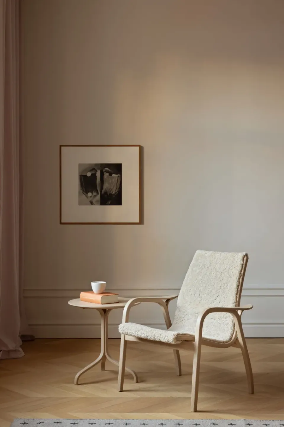 Butaca Laminett haya lacada/piel de oveja, Offwhite (blanco)*Swedese Hot