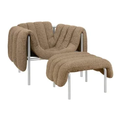 Butaca Lounge + ottoman Puffy, Sawdust-acero inoxidable*Hem Online