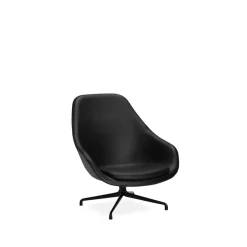 Butaca lounge About a Lounge 91, piel black, estructura de aluminio negra*HAY Online