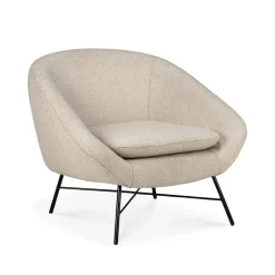 Butaca Lounge Barrow, Off white-Black metal*Ethnicraft New