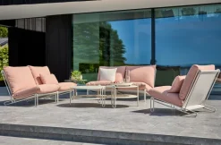 Butaca lounge Blixt, Pearl white-teddy orange*Brafab Clearance