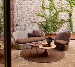 Butaca Lounge Coast swivel, Umber brown (Flat Weave)*Cane-line Best