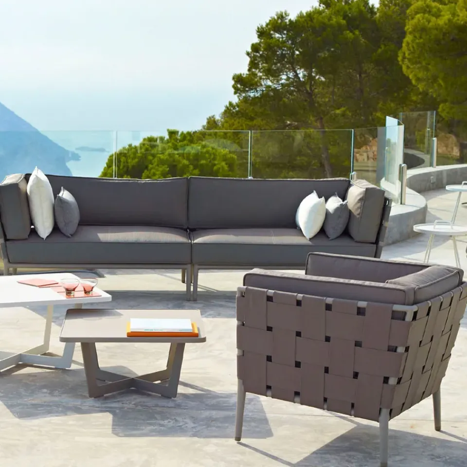 Butaca Lounge Conic, Light grey, incl. cojines*Cane-line New