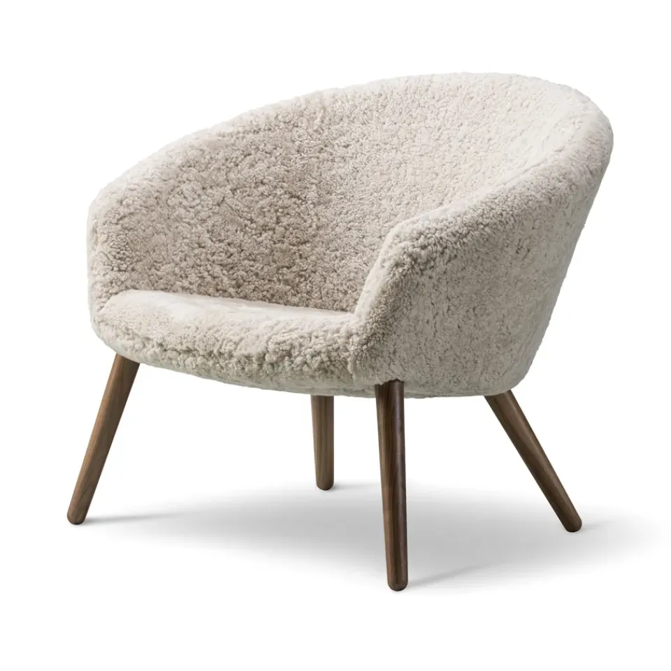 Butaca Lounge Ditzel de piel de oveja, Moonlight - walnut*Fredericia Furniture Best