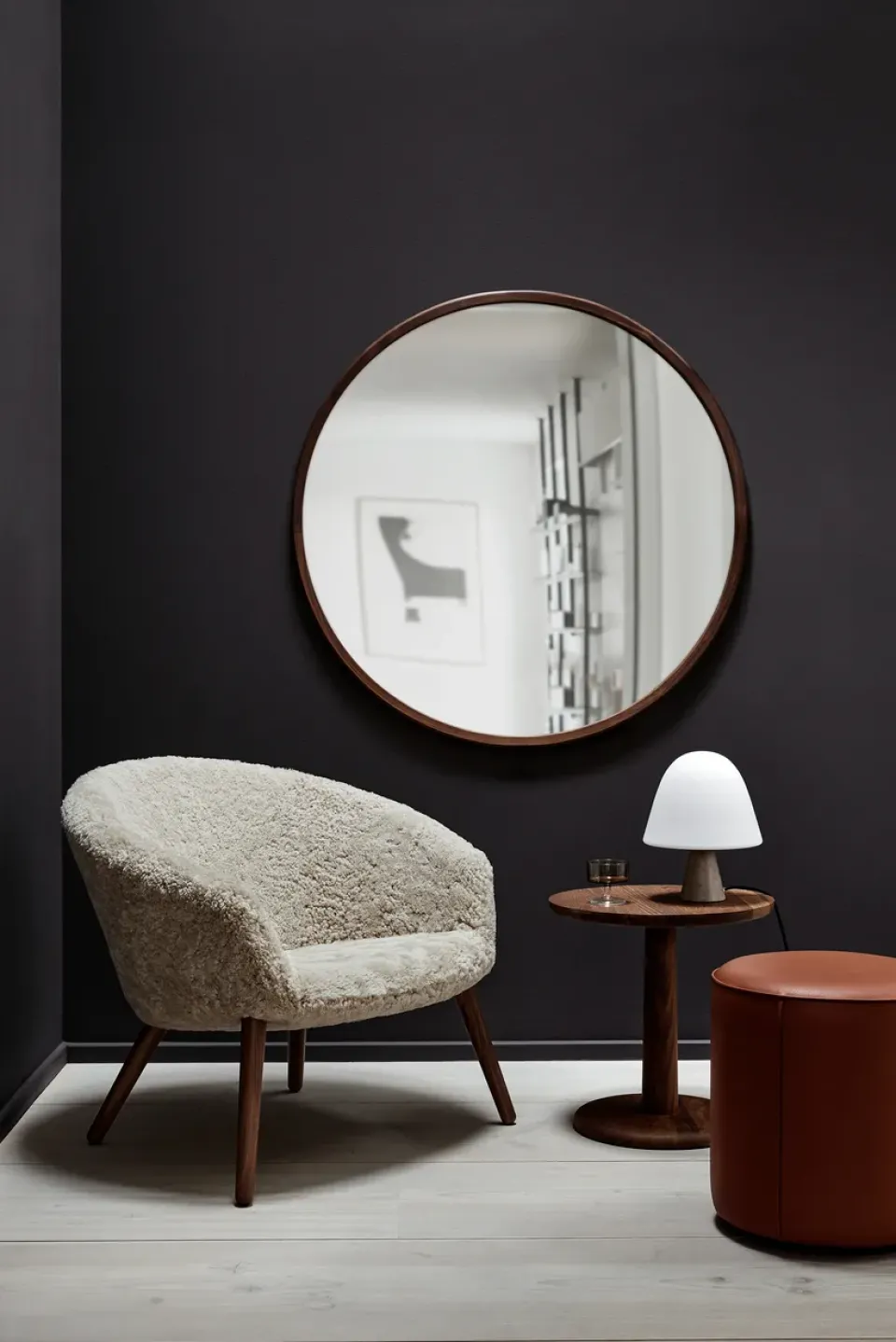 Butaca Lounge Ditzel de piel de oveja, Moonlight - walnut*Fredericia Furniture Best